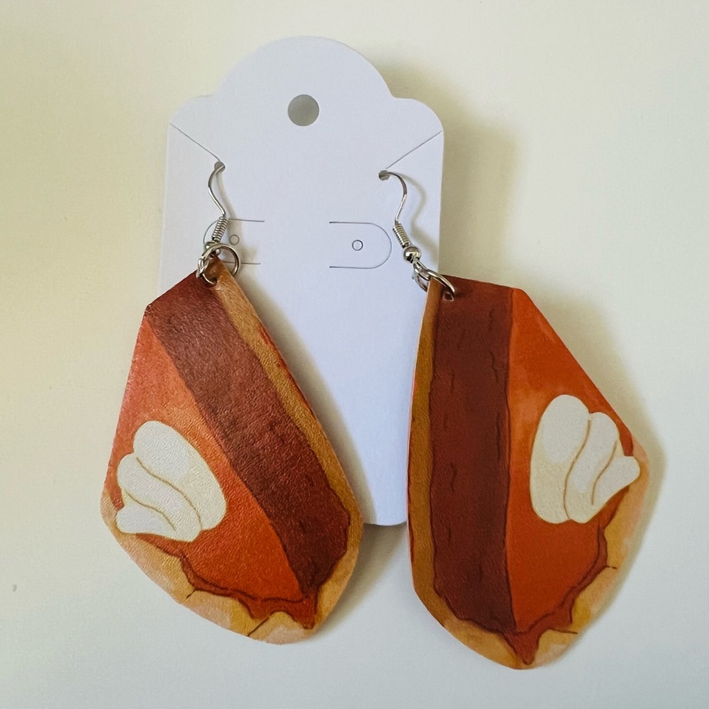 New Fall Thanksgiving Earrings Pumpkin Pie Slices
